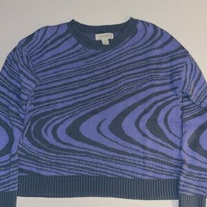 CROP SWEATER, lavender and gray, girls XL, good condition